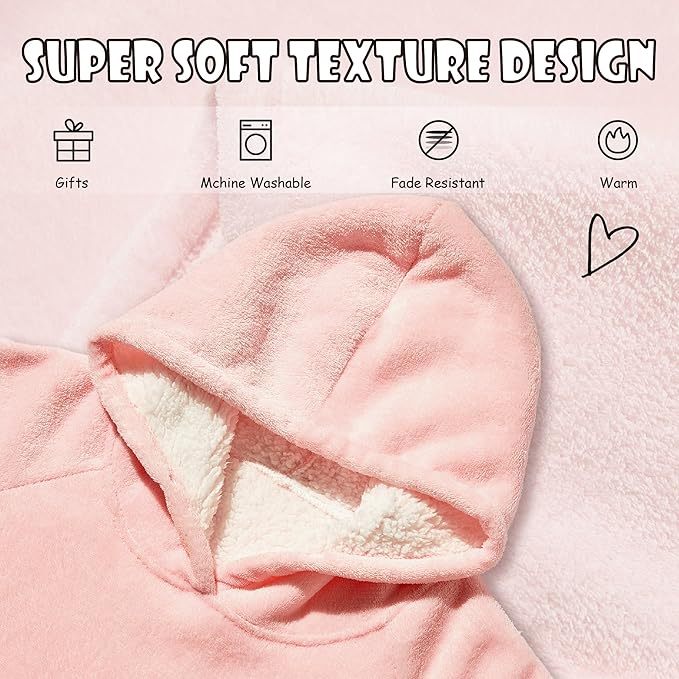 Krifey Wearable Blanket Hoodie, Oversized Sherpa Hooded As Birthday Gifts For Mom Women Girlfriend Men, Cozy Sweatshirt With Giant Pocket - Bellarte Enchanté Krifey Wearable Blanket Hoodie, Oversized Sherpa Hooded As Birthday Gifts For Mom Women Girlfriend Men, Cozy Sweatshirt With Giant Pocket